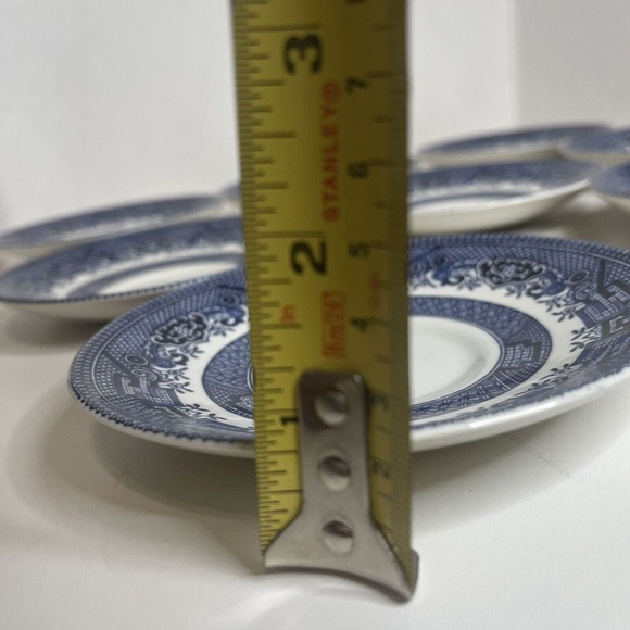 Vintage Churchill England Blue Willow Transferware Saucer (8) - Picture 9 of 9